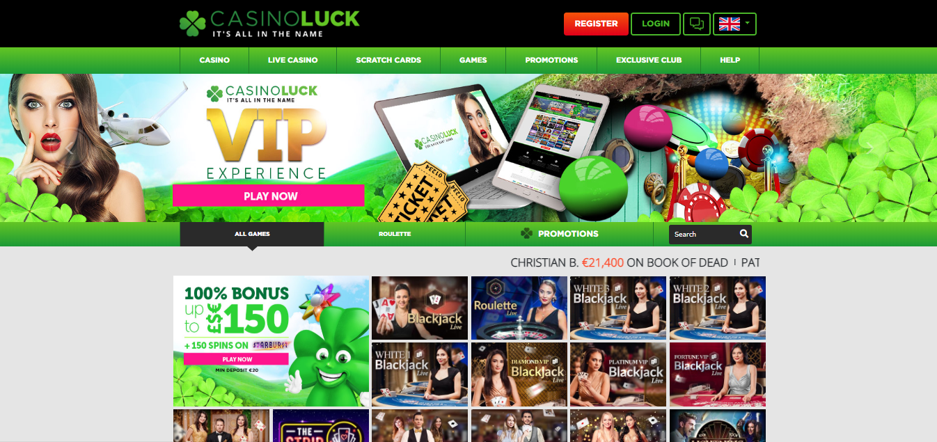 CasinoLuck home page