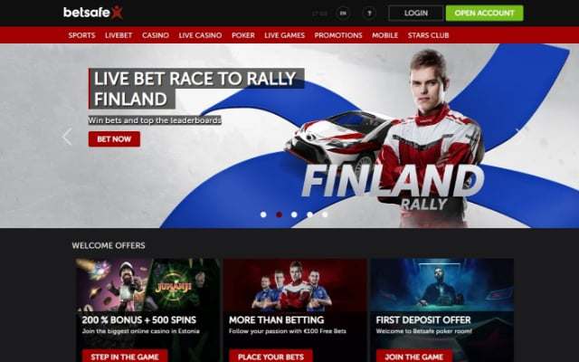 Betsafe Casino home page