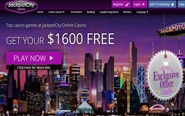 Jackpot City Casino home page