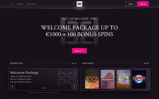 Playgrand Casino Welcome Bonus Up To 1000 100 Free Spins