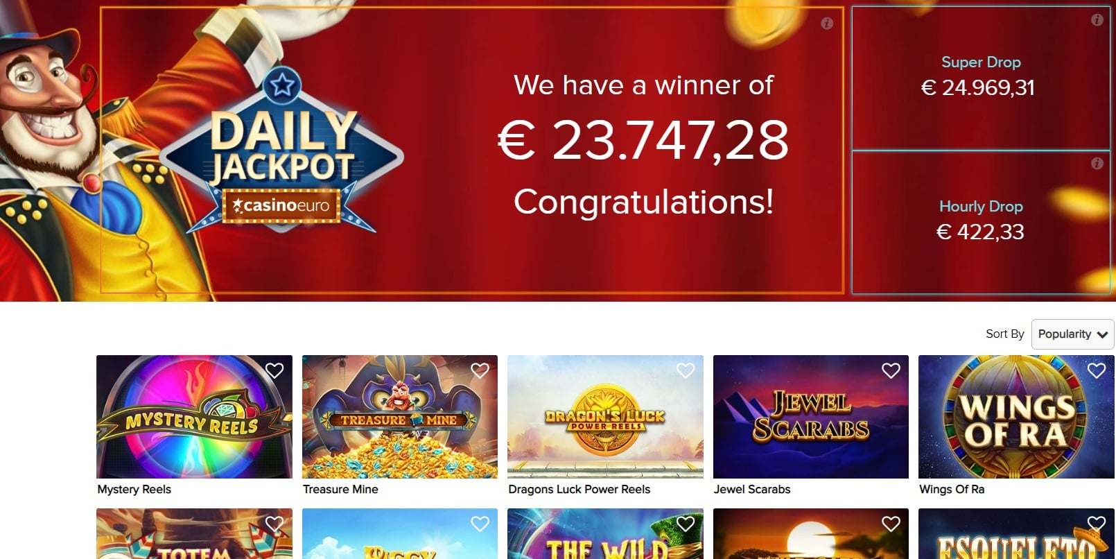 Casino Euro jackpot games
