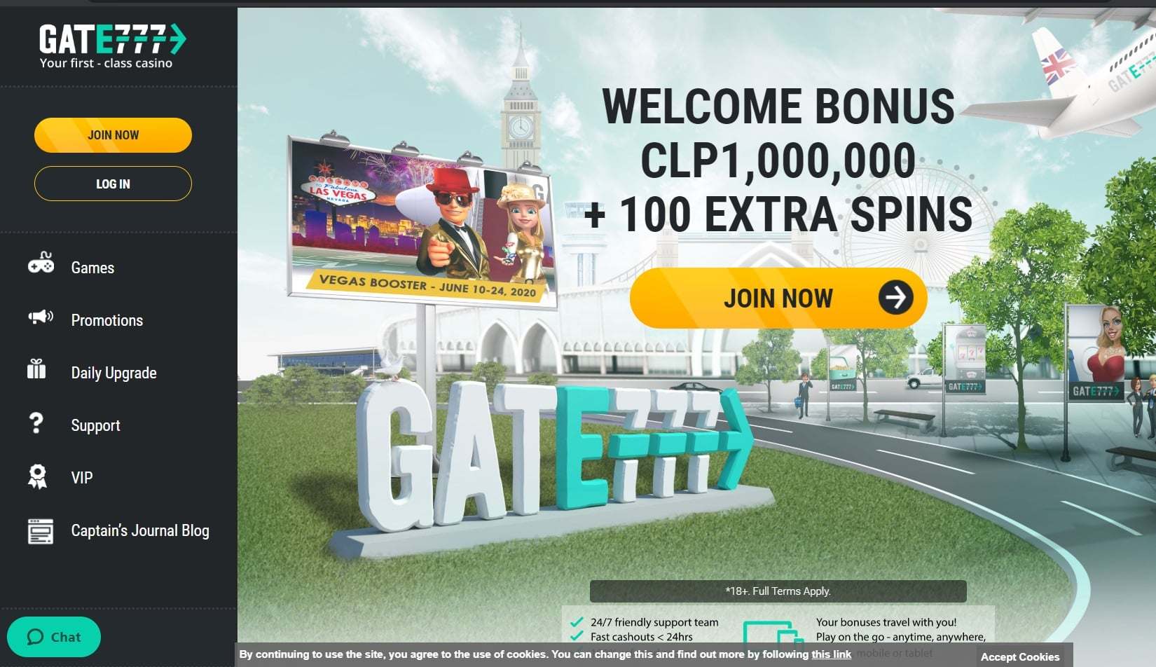 Gate777 Casino home page