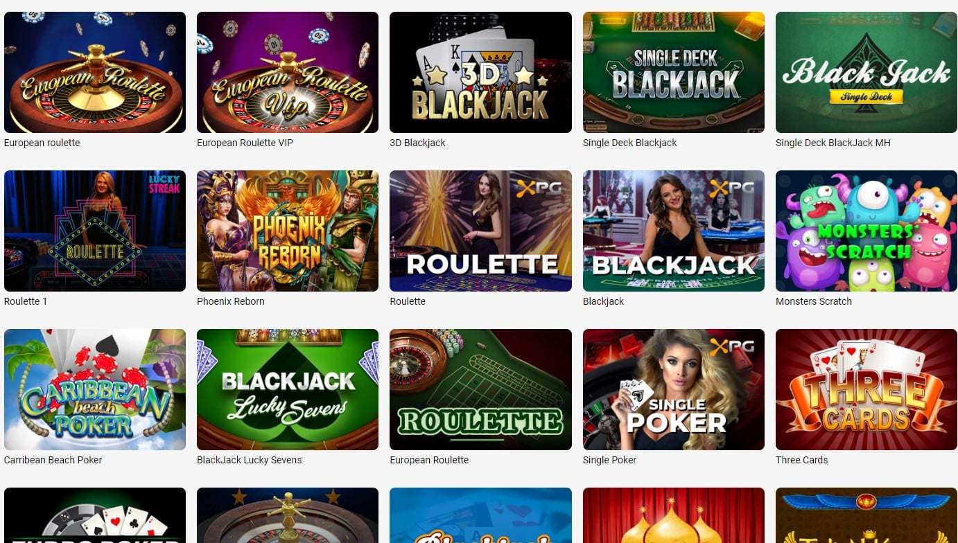Slottica Casino table games