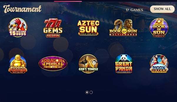 VegasPlus Casino tournament games