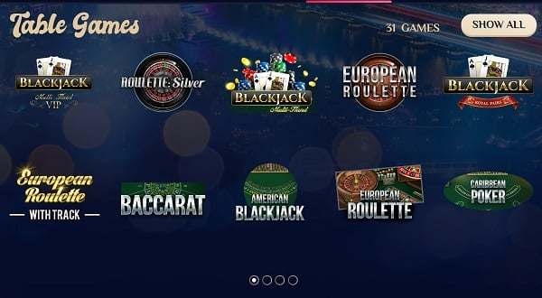 VegasPlus Casino table games