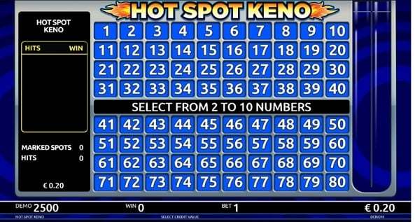 best numbers for keno