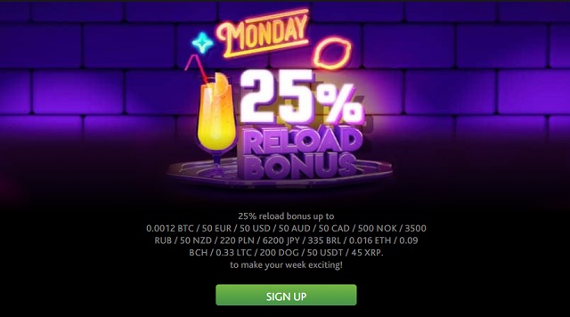 7bitcasino monday reload bonus