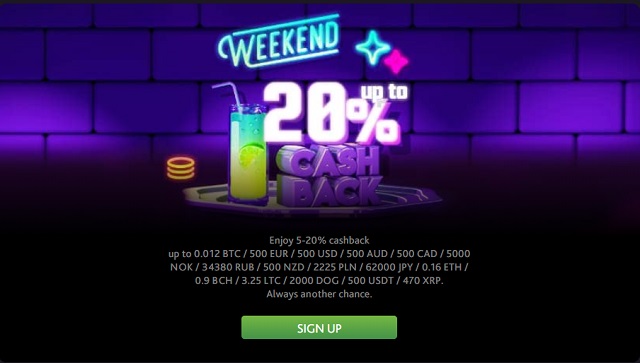 7bitcasino weekend cashback bonus