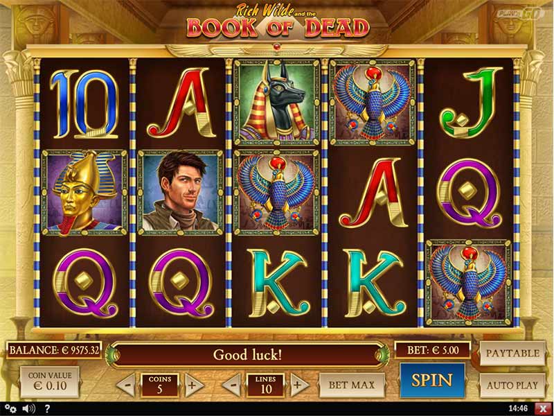 play book of dead free at dunder casino with book of dead free spins
