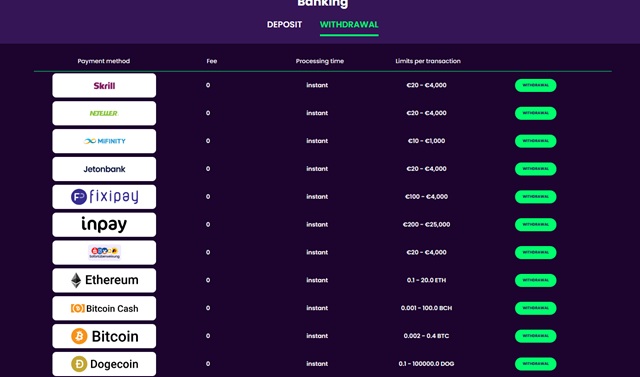 casino rocket payments