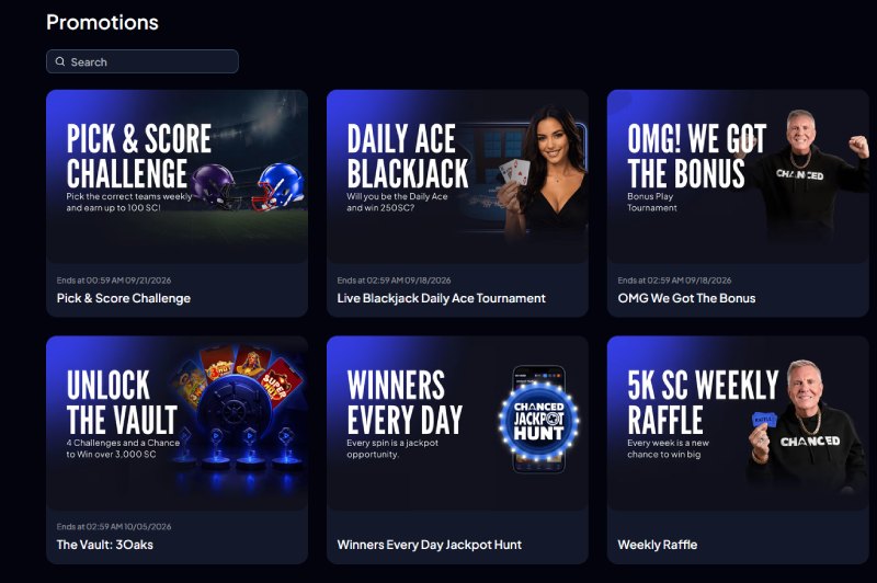 chanced casino bonuses
