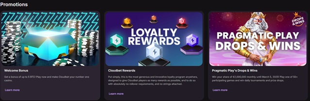 cloudbet casino bonuses
