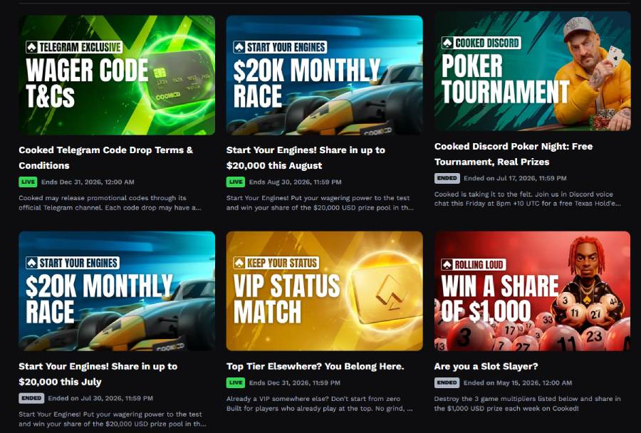 cooked casino bonuses