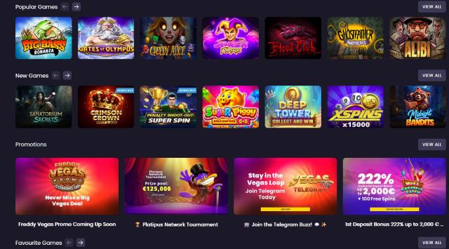 freddy vegas casino games