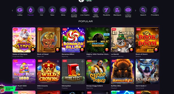 glitchspin casino games