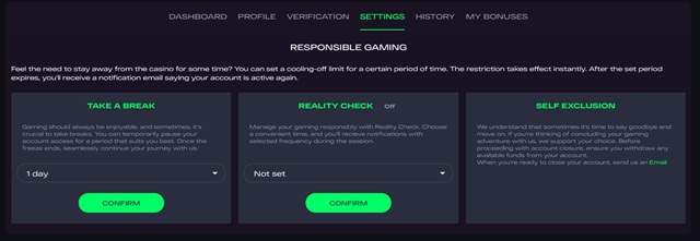 glitchspin casino responsible gambling