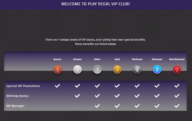 play regal casino vip program