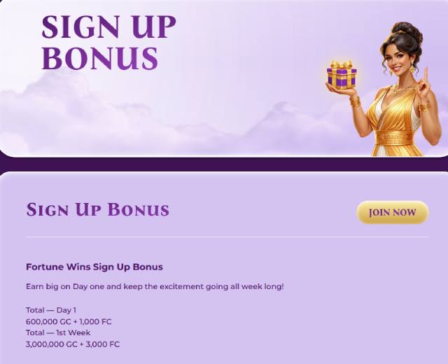 fortune wins casino welcome bonus