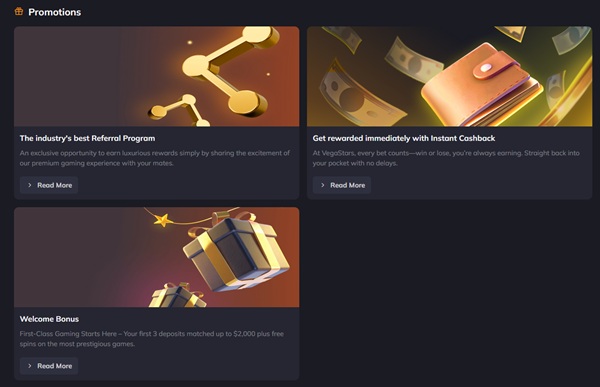 vegastars casino bonuses