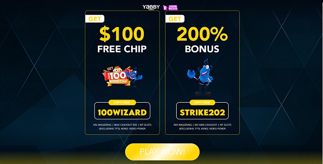 yabby casino $100 free chip