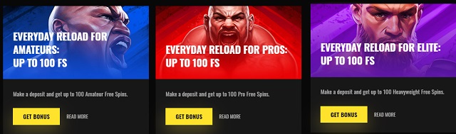 fightclub casino free spins reload bonuses