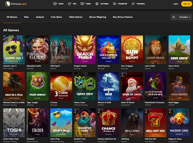 fortunejack casino review game selection