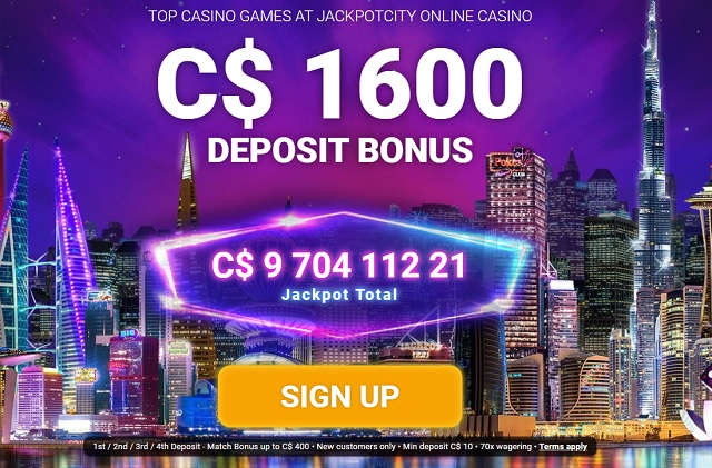jackpot city welcome bonus up to €1600