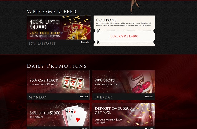 lucky red casino bonuses