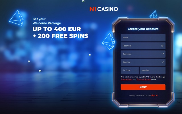 n1 casino exclusive welcome bonus
