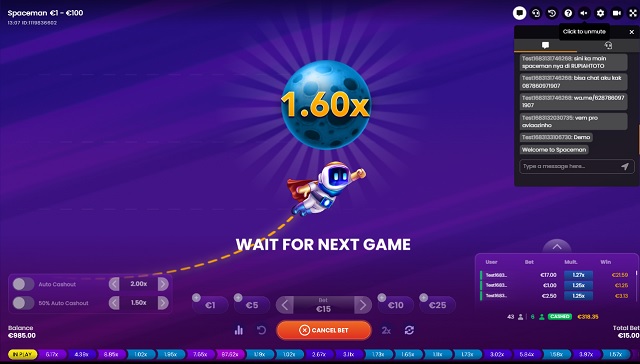 spaceman crash game