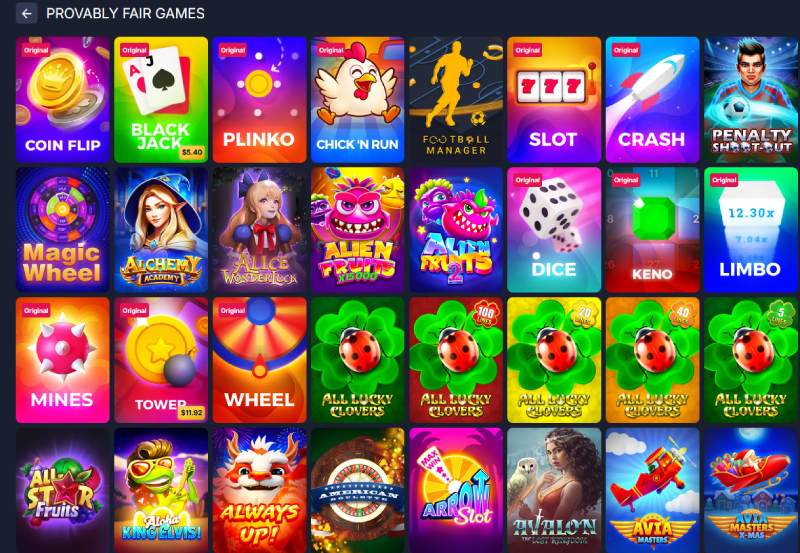 crypto casino games