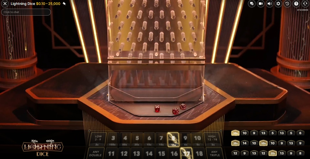 dice high limit live dealer games