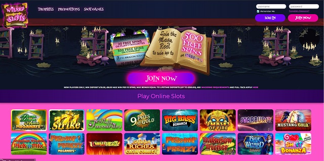 wizard slots casino home page